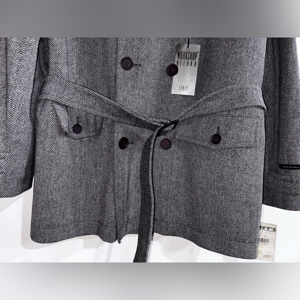 Vintage Workshop Milano Gray Trench Coat - Picture 4 of 12